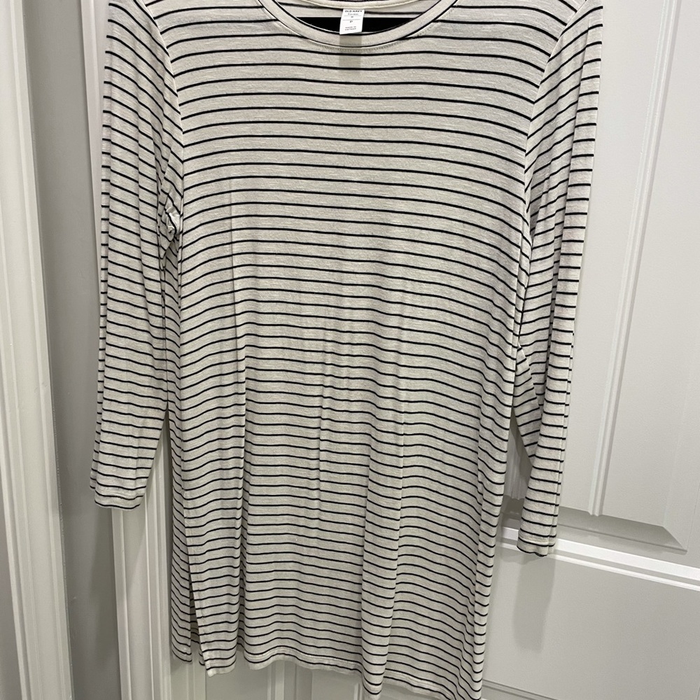 Black and white stripped tunic